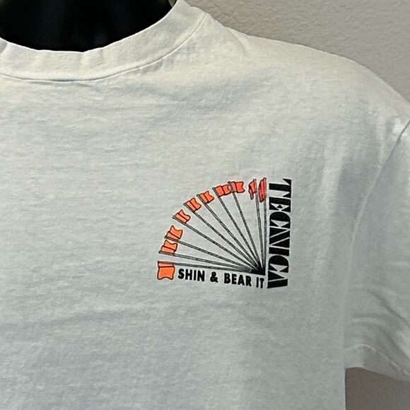 Vintage Blizzard Tecnica Ski T Shirt Mens Large Skiing Skier 80s USA Made White - Picture 15 of 16